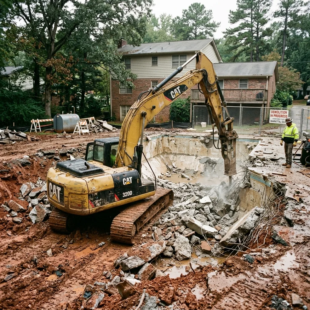 Atlanta pool removal and concrete breaking